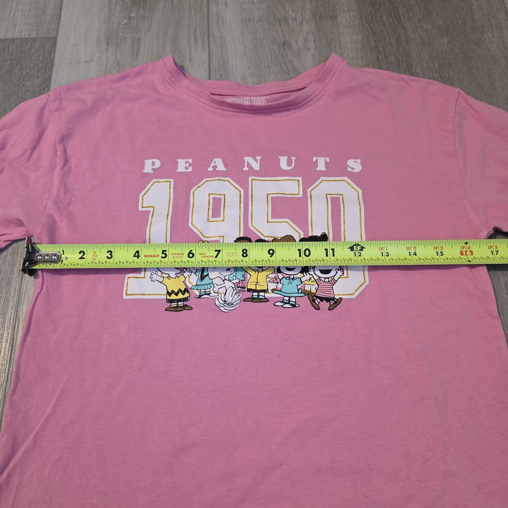 Peanuts 1950 Pink Graphic T-Shirt Snoopy Charlie Brown Kids Size Large 14 - Picture 5 of 8